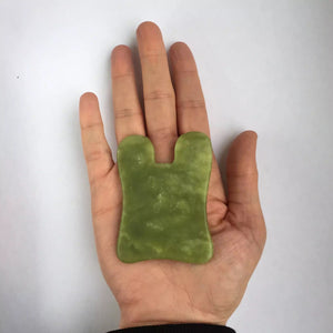 Gua Sha grüne Jade in H-Form / reinigend & entspannend