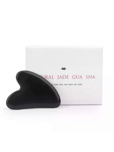 Gua Sha schwarze Jade (Obsidian) in Geschenkbox/ gut gegen Falten